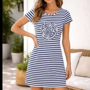 Kate Spade Rosette Stripe Mini Dress Sz M